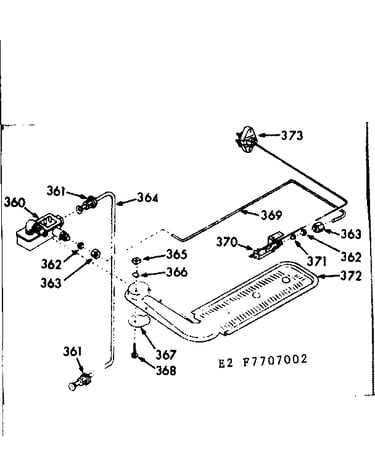 Upper oven burner section