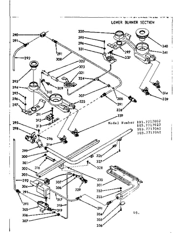 Lower burner section