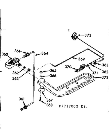 Upper oven burner section