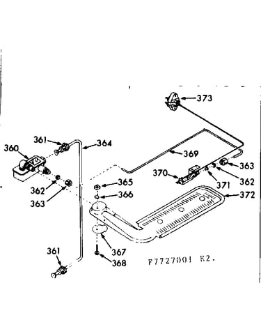 Upper oven burner section