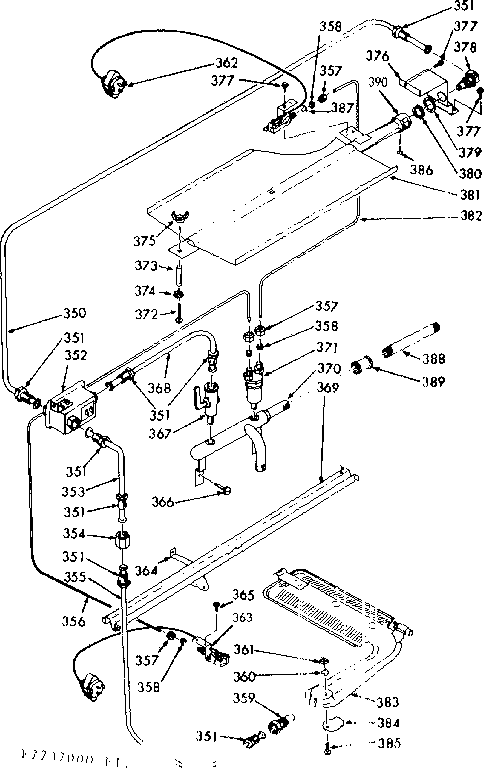 Upper & lower oven burner section