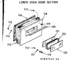 Kenmore 1037827510 lower oven door section diagram