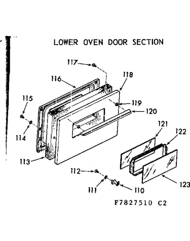 Lower oven door section
