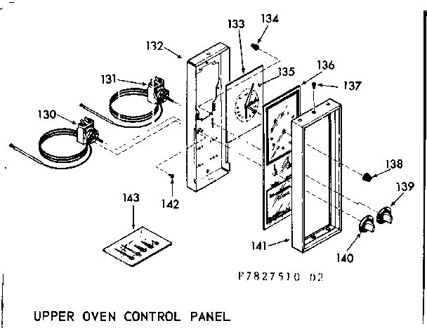 Upper oven control panel