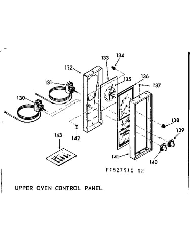 Upper oven control panel
