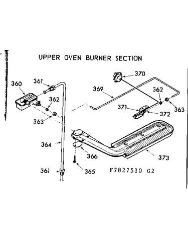 Upper oven burner section
