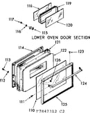 Lower oven door section