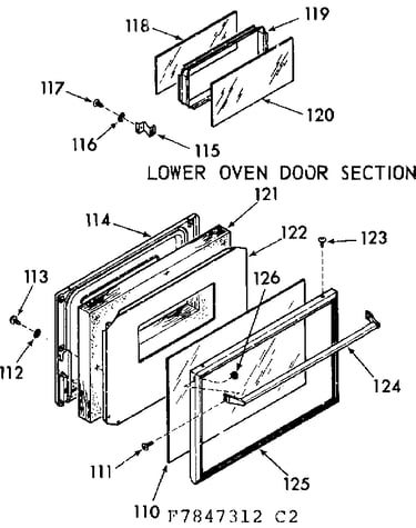 Lower oven door section