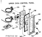 Kenmore 1037847322 upper oven control panel diagram