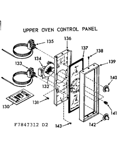 Upper oven control panel