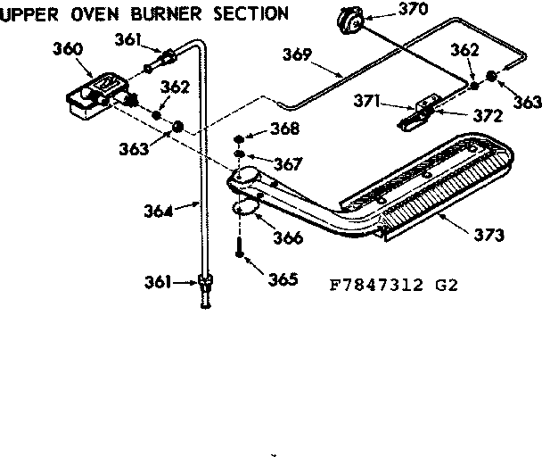Upper oven burner section