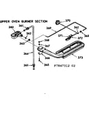 Upper oven burner section