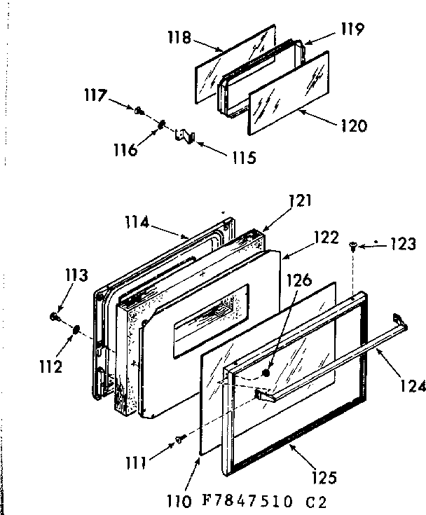Lower oven door section