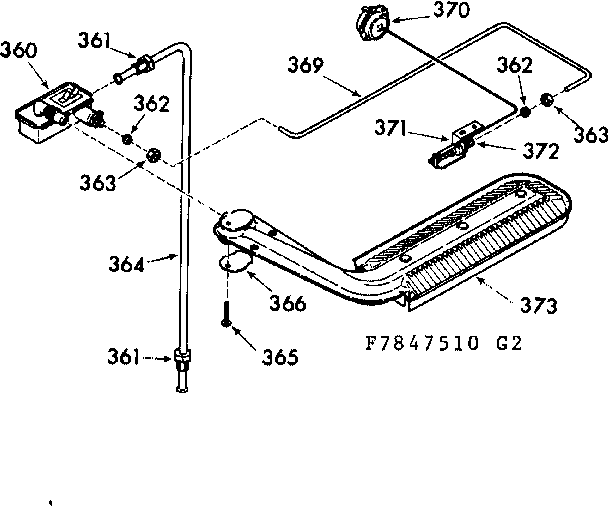 Upper oven burner section