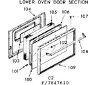 Kenmore 1037847620 lower oven door section diagram