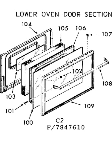 Lower oven door section