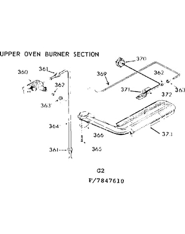 Upper oven burner section