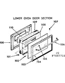 Lower oven door section