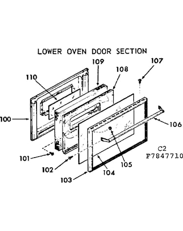 Lower oven door section