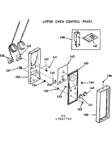 Upper oven control panel