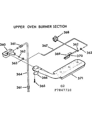 Upper oven burner section