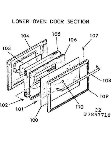 Lower oven door section