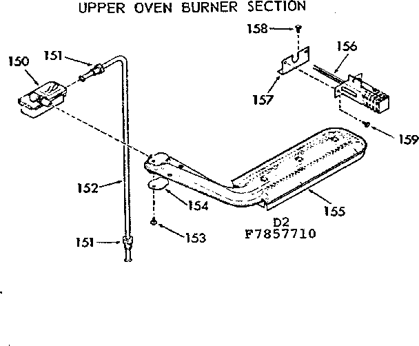 Upper oven burner section