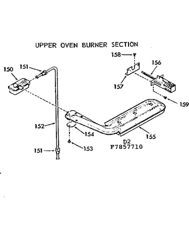 Upper oven burner section