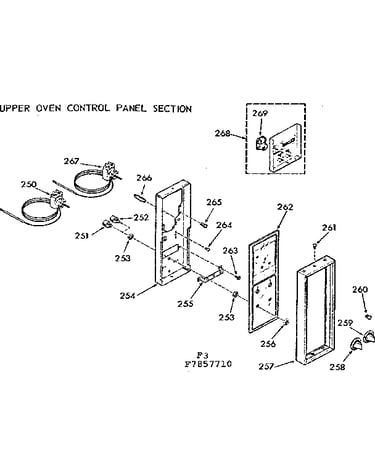 Upper oven control panel section