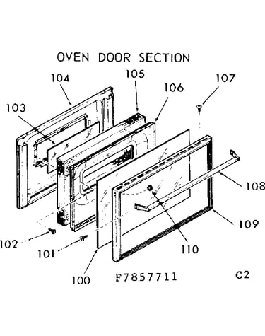Oven door section