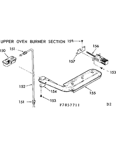 Upper oven burner section