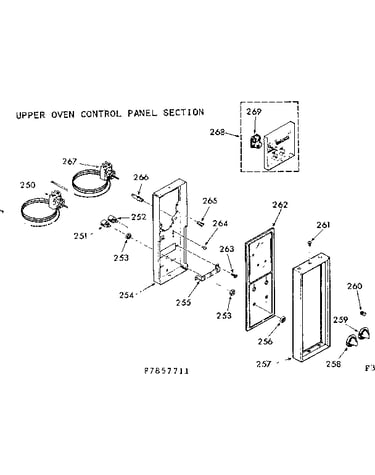 Upper oven control panel section