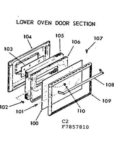 Lower oven door section
