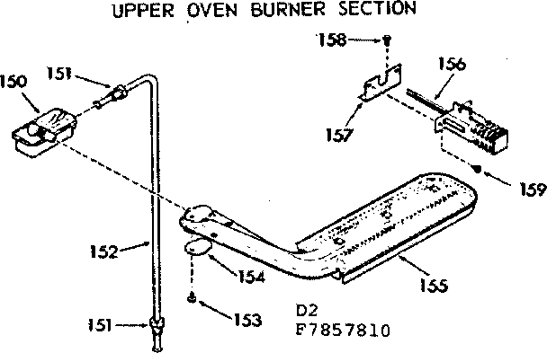 Upper oven burner section