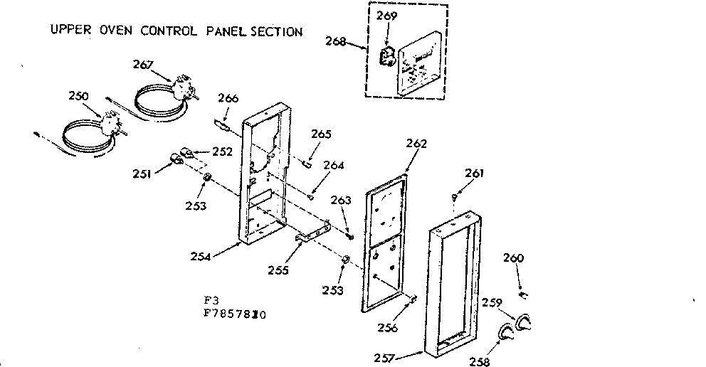 Upper oven control panel section