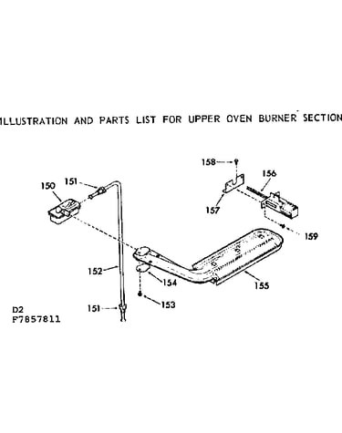 Upper oven burner section