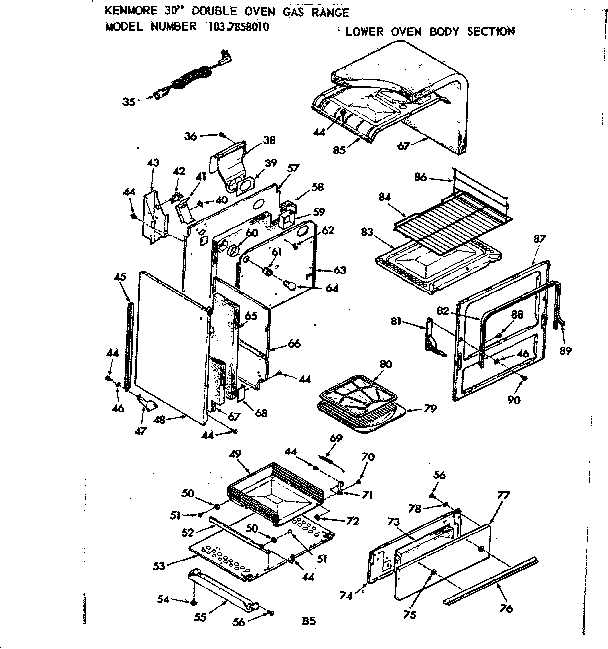 Lower oven body