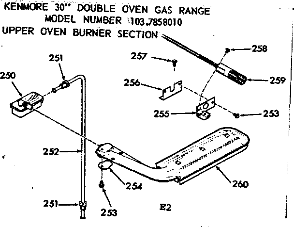 Upper oven burner