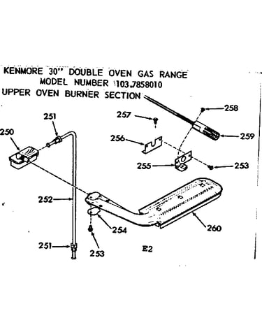 Upper oven burner