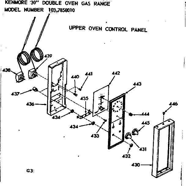 Upper oven control panel
