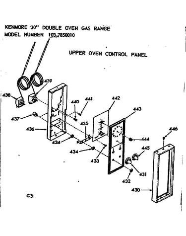Upper oven control panel