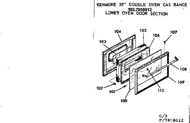 Lower oven door section