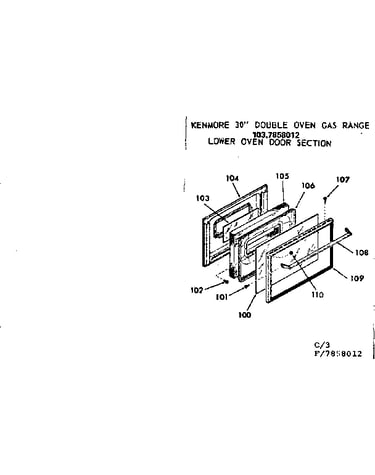 Lower oven door section