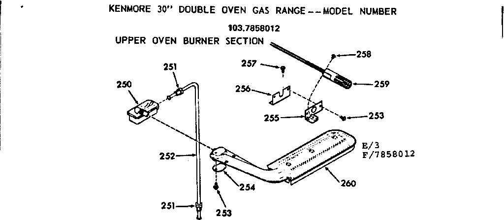 Upper oven burner section