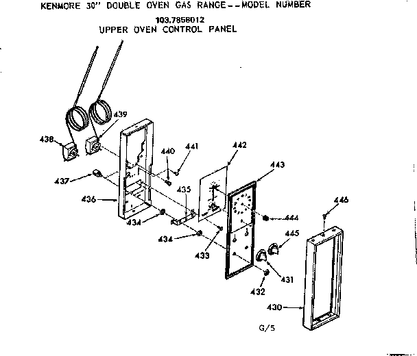 Upper oven control panel