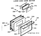 Kenmore 1037867313 lower oven door section diagram