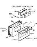 Lower oven door section
