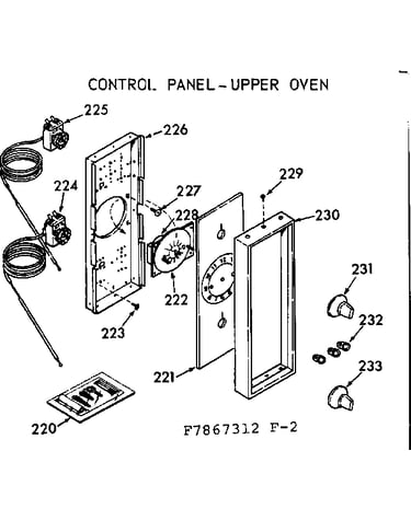Control panel - upper oven
