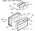 Kenmore 1037867344 lower oven door section diagram