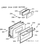 Lower oven door section